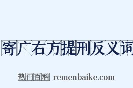 寄广右方提刑反义词是什么意思的图片